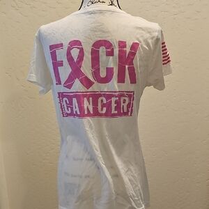 White and Pink F*ck Cancer Top